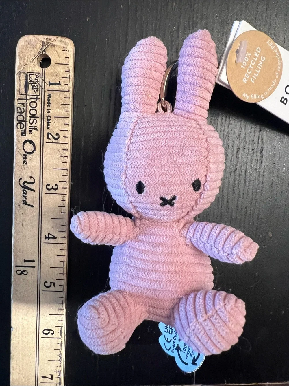 Bon Ton Toys Miffy corduroy plush Bunny Keychain NWT light pink bag charm